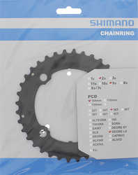Drev Shimano SLX/SAINT FC-M665/810 104 bcd 9 växlar 36T svart från Shimano