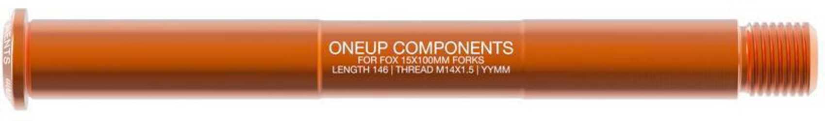Stickaxel OneUp Fox 15 x 100 mm fram orange från OneUp
