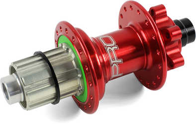 Baknav Hope Pro 4 IS 36H 12 x 142 mm Shimano/SRAM aluminium röd från Hope
