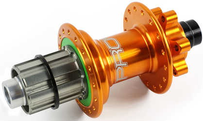Baknav Hope Pro 4 IS 28H 12 x 142 mm Shimano/SRAM stål orange från Hope