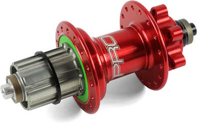 Baknav Hope Pro 4 IS 28H QR10 x 135 mm Shimano/SRAM stål röd från Hope