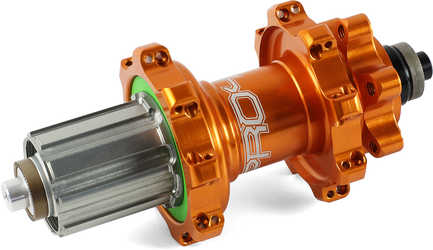 Baknav Hope Pro 4 Straight Pull IS 32H QR10 x 135 mm Shimano/SRAM stål orange från Hope