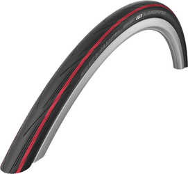 Däck Schwalbe Lugano K-Guard Silica 25-622 vikbart svart/röd från Schwalbe