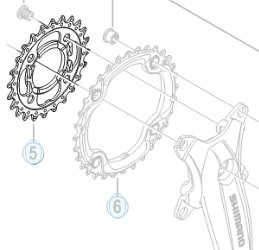 Drev Shimano Deore FC-T521 64 bcd 3 x 10 växlar 24T svart från Shimano