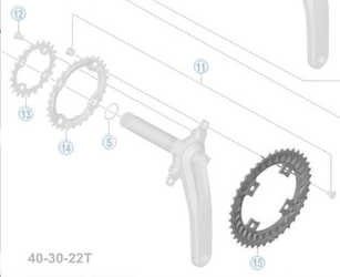 Drev Shimano SLX FC-M7000 AN 96 bcd 3 x 10 växlar 40T svart från Shimano