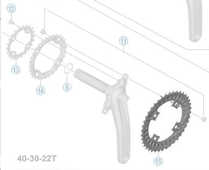 Drev Shimano SLX FC-M7000 AN 96 bcd 3 x 10 växlar 40T svart