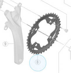 Drev Shimano Acera FC-M3000 AX 96 bcd 9 växlar 40T svart från Shimano