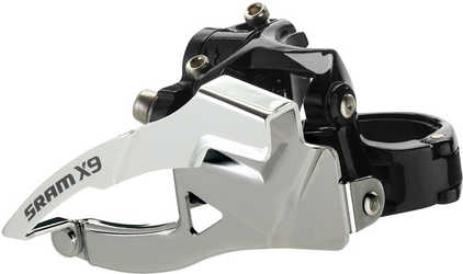 Framväxel SRAM X9, 3 växlar, 38.2 mm high clamp, top pull från SRAM