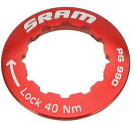 Låsring SRAM för PG-990/PG-970 DH kassett stål för 11T röd från SRAM