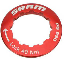 Låsring SRAM för PG-990/PG-970 DH kassett stål för 11T röd från SRAM