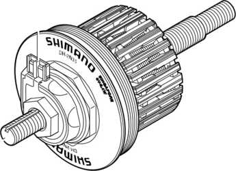 Navinsats Shimano Navdynamo Nexus DH-2N35 silver 6 V/2.4 W mutter från Shimano