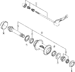 Axelset Shimano XTR WH-M975 fram från Shimano