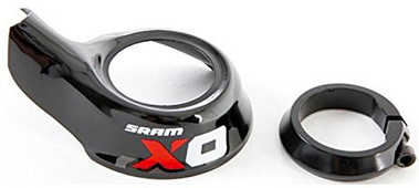 Täcklock och klamma SRAM X0 grip shift växelreglage höger svart/röd