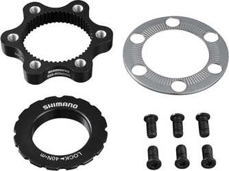 Adapter Shimano IS 6 bultars bromsskiva till centerlock nav svart från Shimano