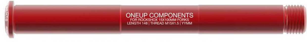 Stickaxel OneUp Rock Shox 15 x 100 mm fram röd