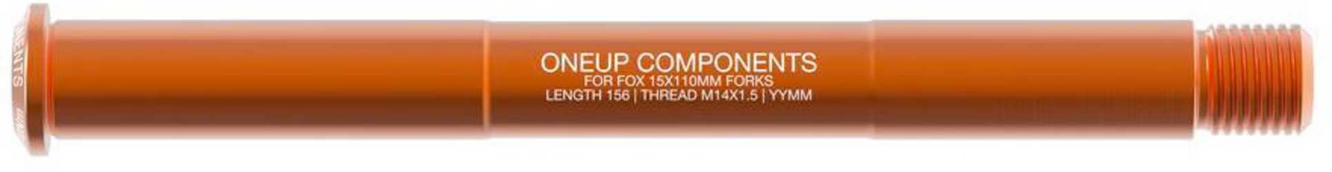 Stickaxel OneUp Fox 15 x 110 mm Boost fram orange från OneUp