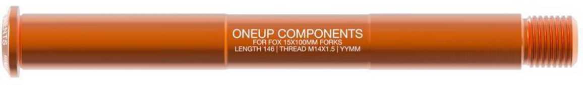Stickaxel OneUp Fox 15 x 100 mm fram orange