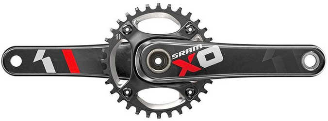 Vevparti SRAM X01 DH 1 x 11 växlar GXP 83 mm q-faktor 181 mm 32T 165 mm svart/svart från SRAM